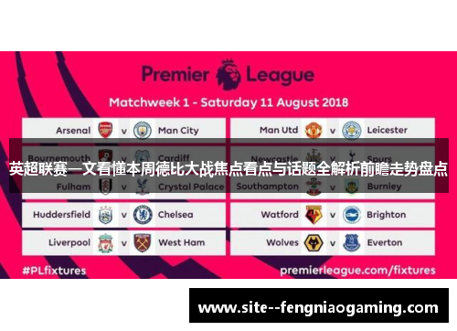 英超联赛一文看懂本周德比大战焦点看点与话题全解析前瞻走势盘点